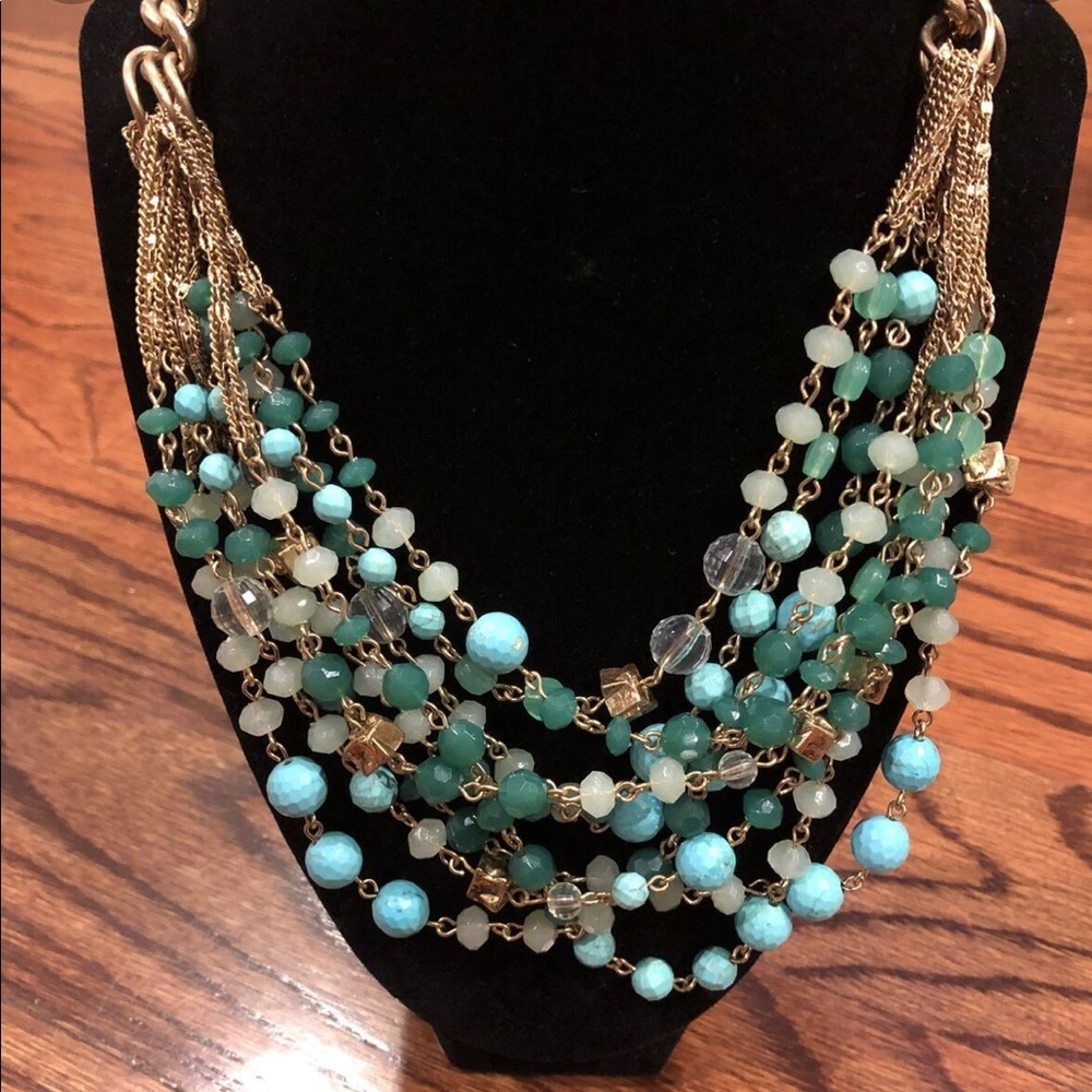 Stella and Dot Maldives Necklace - Blue/Teal/Green
